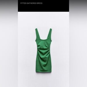 ZARA Green Casual Bodycon Dress Open Back Stretch Size S